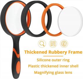 img 2 attached to 8X Handheld Reading Magnifying Glass For Kids And Seniors - MJIYA Non-Scratch Quality Glass Lens And Shatterproof Design (75Mm, Orange)