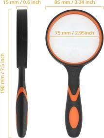 img 3 attached to 8X Handheld Reading Magnifying Glass For Kids And Seniors - MJIYA Non-Scratch Quality Glass Lens And Shatterproof Design (75Mm, Orange)