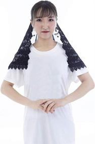 img 2 attached to 🔺 Blessume Triangle Pattern Classic Mantilla Women's Accessories and Special Occasion Accents