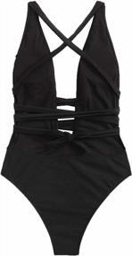 img 3 attached to Turn Up The Heat: Sexy Tie-Knot One Piece Swimsuit For Women By SweatyRocks