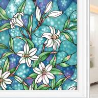 coavas frosted stained glass window film for privacy | non-adhesive static cling window decor | ideal for home, office, and church | 17.7 x 78.7 inches логотип