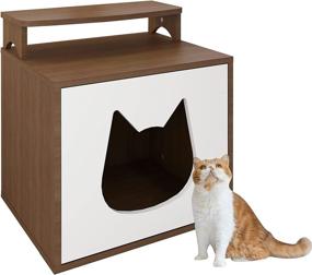 img 4 attached to Senich Enclosure Furniture Decorative Nightstand Cats