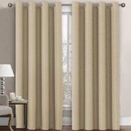 84 inch h.versailtex linen blackout curtains - thermal insulated primitive textured burlap effect window drapes for bedroom/living room (1 panel, beige) логотип