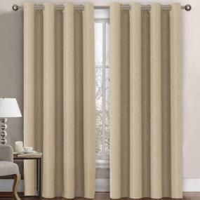 img 4 attached to 84 Inch H.VERSAILTEX Linen Blackout Curtains - Thermal Insulated Primitive Textured Burlap Effect Window Drapes For Bedroom/Living Room (1 Panel, Beige)