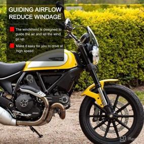 img 2 attached to Motorcycle Flyscreen Windshield Windscreen Wind Deflectors For Ducati Scrambler 400 800 803 Street Classic Icon Mach Sixty2 Full Throttle Desert Sled 2015 2016 2017 2018 2019 2020 (Light Smoke)