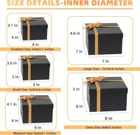 img 2 attached to 𝑭𝑺𝑪 𝑴𝒂𝒕𝒆𝒓𝒊𝒂𝒍 & 𝑩𝑹𝑪 Certification, 5Pack Black Square Nesting Gift Boxes with Lids for Presents