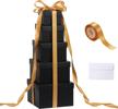 𝑭𝑺𝑪 𝑴𝒂𝒕𝒆𝒓𝒊𝒂𝒍 & 𝑩𝑹𝑪 certification, 5pack black square nesting gift boxes with lids for presents logo