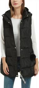 img 4 attached to Women'S Long Puffer Vest Winter Quilted Hooded Sleeveless Zip Up Jacket Gilet By Gihuo