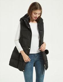 img 1 attached to Women'S Long Puffer Vest Winter Quilted Hooded Sleeveless Zip Up Jacket Gilet By Gihuo