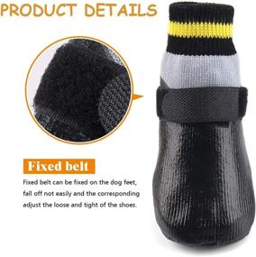 img 1 attached to 🐾 BESUNTEK Outdoor Waterproof Pet Dog Socks with Straps for Traction Control - Pack of 4 (2#-Paw WL=1.57" 1.30")