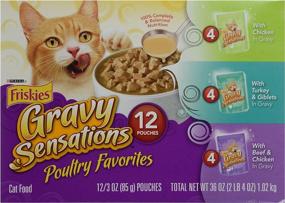 img 4 attached to Friskies Poultry Favorites Cat Food Variety Pack with 12 Pouches, 3 oz Each