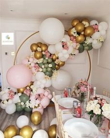 img 2 attached to 🎈 126PCS Sage Olive Green Pink Gold Safari Jungle Balloons Balloon Garland Arch Kit: Perfect Decorations for Safari Jungle Themed Birthdays, Baby Showers, and Bridal Parties