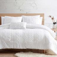 nanko boho textured embroidery duvet cover set - queen size with soft geometric jacquard quilt cover logo