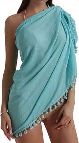 img 1 attached to Tobrief Women'S Tassel Beach Cover Up Short Sarong Pareo Swimsuit Wrap Skirt