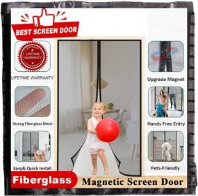 img 4 attached to IKSTAR Magnetic Screen Door - Keep Bugs Out And Let Cool Breeze In With Retractable Mesh Closure And Self-Sealing Magnets - Perfect For Pets, Sliding Doors, And Single Entryways - 38X98