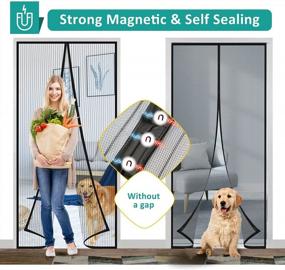 img 1 attached to IKSTAR Magnetic Screen Door - Keep Bugs Out And Let Cool Breeze In With Retractable Mesh Closure And Self-Sealing Magnets - Perfect For Pets, Sliding Doors, And Single Entryways - 38X98