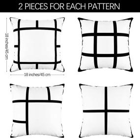 img 3 attached to DIY Sublimation Panel Pillow Cases 8 Pack, 4 Assorted Heat Press Printing Cushion Covers 18X18 Inch Polyester Short Plush Throw Pillow Cover