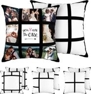 diy sublimation panel pillow cases 8 pack, 4 assorted heat press printing cushion covers 18x18 inch polyester short plush throw pillow cover logo