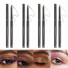 img 4 attached to LANGMANNI 4 Pcs Chameleon Eyeliner Makeup Set,Metallic Changing Long-Lasting Holographic Glitter Multichrome Eyeliner Set