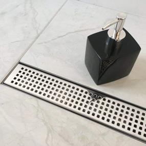 img 1 attached to Upgrade Your Shower With Neodrain'S Removable Quadrato Pattern Stainless Steel Linear Drain