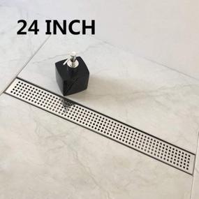 img 3 attached to Upgrade Your Shower With Neodrain'S Removable Quadrato Pattern Stainless Steel Linear Drain