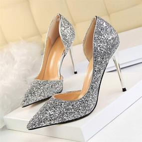 img 1 attached to Pointed Fashion Dress Wedding Glitter Women's Shoes ~ Pumps