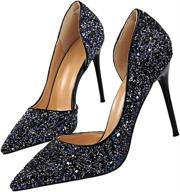 pointed fashion dress wedding glitter women's shoes ~ pumps logo