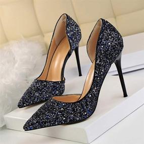 img 3 attached to Pointed Fashion Dress Wedding Glitter Women's Shoes ~ Pumps