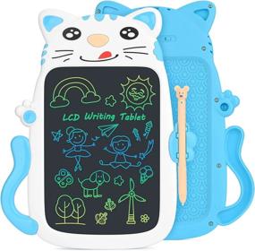img 4 attached to 8.5 Inch Colorful LCD Writing Tablet For Kids - Doodle Drawing Board With Electronic Writing Pad - Perfect Gift For Little Girls And Boys - Blue
