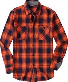 img 4 attached to Men'S Plaid Flannel Dress Shirt - Sportrendy Casual Button Down Long Sleeve Regular Fit