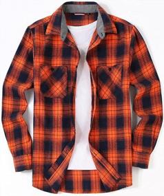 img 3 attached to Men'S Plaid Flannel Dress Shirt - Sportrendy Casual Button Down Long Sleeve Regular Fit