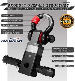 img 1 attached to AUTMATCH Shackle Hitch Receiver Black Exterior Accessories