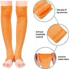 img 2 attached to Women & Girls Long Knit Leg Warmers For Dance, Ballet & Yoga - SOCKFUN