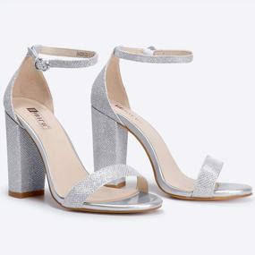 img 2 attached to IDIFU Women'S IN4 Cookie-HI Chunky High Heel Sandals: Perfect For Weddings, Proms & Bridesmaids!