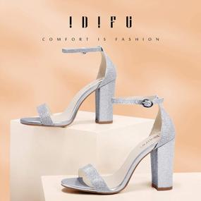img 3 attached to IDIFU Women'S IN4 Cookie-HI Chunky High Heel Sandals: Perfect For Weddings, Proms & Bridesmaids!