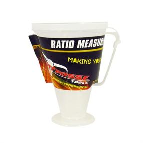 img 1 attached to Pit Posse Ratio Rite Measuring Cup with Lid & Caddy Holder Combo - Made in USA - Ideal for 2 Stroke Engine Oil Mixtures, Fluid Utility Cans - Precise Premixed Ratio 16:1 to 70:1 - Complete with Aluminum Storage Caddie (Black)