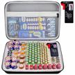 battery organizer storage case with tester - holds aa aaa aaaa 9v c d lithium 3v batteries (batteries not included) logo
