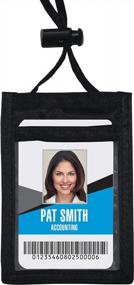 img 3 attached to ADVANTUS ID Badge Holder/Convention Pouch With 48 Inch Cord, Vertical, 2.25 X 3.5" Insert Size, Black, 12-Count (75453)