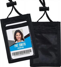 img 4 attached to ADVANTUS ID Badge Holder/Convention Pouch With 48 Inch Cord, Vertical, 2.25 X 3.5" Insert Size, Black, 12-Count (75453)
