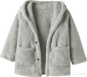 img 4 attached to Cozy Toddler Fleece Hoodie Jacket: Button Down Warm Coat for Boys and Girls - Perfect for Fall and Winter Outwear