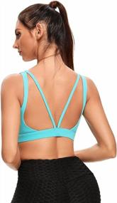 img 2 attached to V-Back Sports Bra For Women - Wirefree Yoga Bra With Removable Padding And Unique Design - Ideal For Gym And Workout