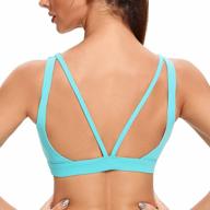 v-back sports bra for women - wirefree yoga bra with removable padding and unique design - ideal for gym and workout logo