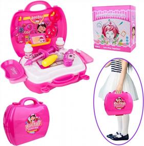 img 3 attached to Girls' Pretend Play Doctor Kit - Meland Toy Set With Dress Up Costume, Electronic Stethoscope, Carrying Case - Ideal Role Play Gift For 3-6 Year Olds