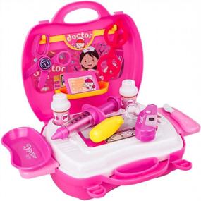 img 2 attached to Girls' Pretend Play Doctor Kit - Meland Toy Set With Dress Up Costume, Electronic Stethoscope, Carrying Case - Ideal Role Play Gift For 3-6 Year Olds