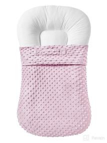 img 4 attached to Ultra Soft Newborn Lounger with Minky Removable Slipcover for Baby Boy or Girl - Snug Fit for 29 x 17 x 4 inches - Comfortable and Padded Infant Lounger (Blushing Bride)