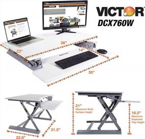 img 1 attached to Height Adjustable White Sit Stand Desk With Large Surface - The Ideal Heavy Duty Standing Desk For Professionals, Home Or Industrial Use - Victor DCX760W