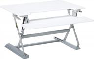 регулируемый по высоте белый стол для сидения с большой поверхностью - идеальный сверхмощный стол для работы стоя для профессионалов, домашнего или промышленного использования - victor dcx760w логотип