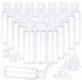 img 4 attached to 30-Pack Shynek 2 Oz Clear Plastic Travel Bottles With Labels And Funnels - Ideal For Liquids, Lotions, Shampoos And More