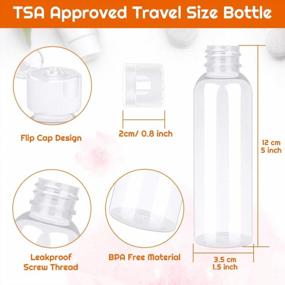 img 2 attached to 30-Pack Shynek 2 Oz Clear Plastic Travel Bottles With Labels And Funnels - Ideal For Liquids, Lotions, Shampoos And More