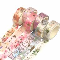 yubbaex floral gold washi tape set vsco foil masking tape decorative -15mm- for arts and crafts, diy projects, bullet journaling, planners, scrapbooking, card/gift wrapping (fromantic 6 rolls) logo